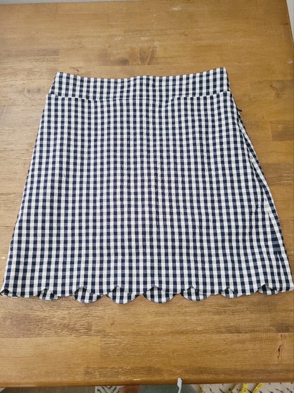 J.Mclaughlin Ellis Navy And White Gingham Scalliped Trim Tennis Skort